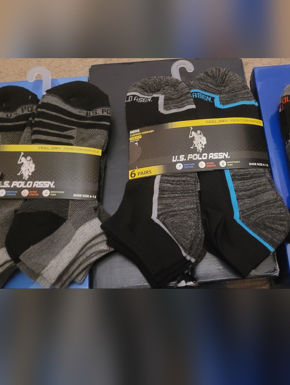 U.S. Polo Assn. Men's No-Show Athletic Socks - Black, Gray & Asst 3pk For $20